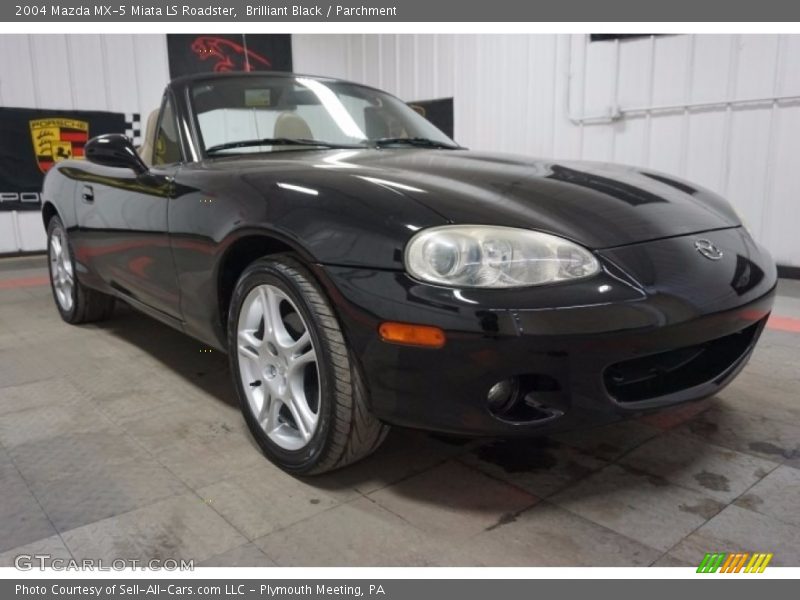 Brilliant Black / Parchment 2004 Mazda MX-5 Miata LS Roadster