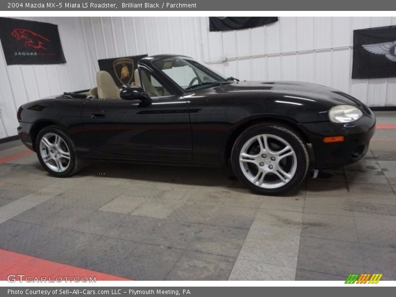 Brilliant Black / Parchment 2004 Mazda MX-5 Miata LS Roadster