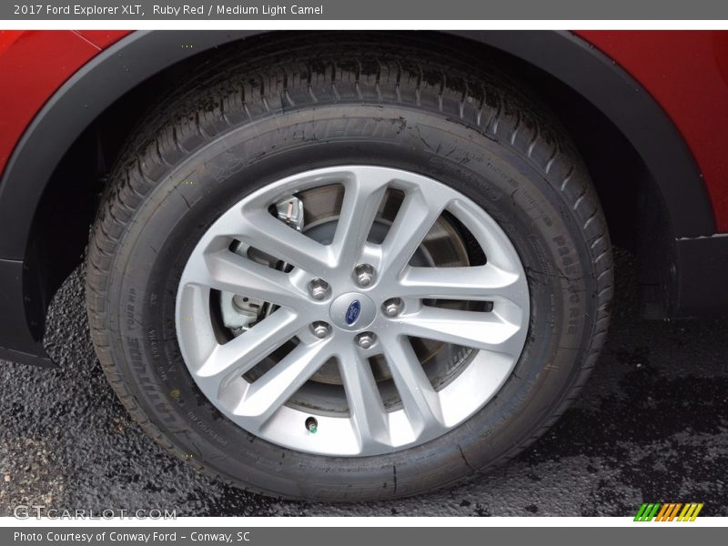 Ruby Red / Medium Light Camel 2017 Ford Explorer XLT