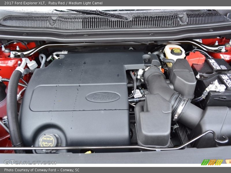 Ruby Red / Medium Light Camel 2017 Ford Explorer XLT