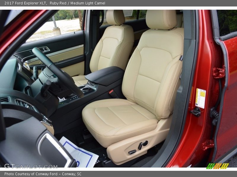 Ruby Red / Medium Light Camel 2017 Ford Explorer XLT