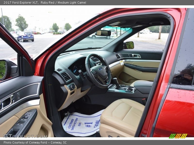 Ruby Red / Medium Light Camel 2017 Ford Explorer XLT