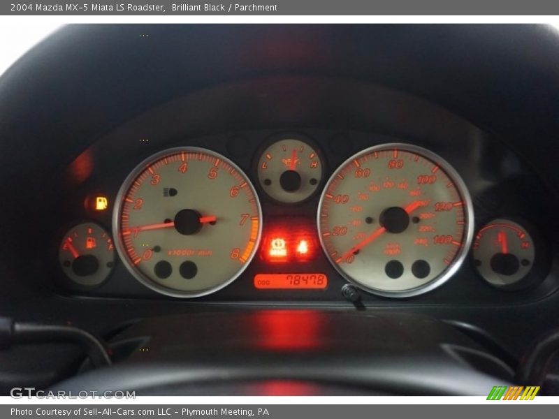 Brilliant Black / Parchment 2004 Mazda MX-5 Miata LS Roadster