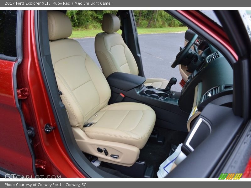 Ruby Red / Medium Light Camel 2017 Ford Explorer XLT