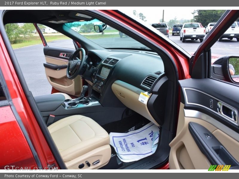 Ruby Red / Medium Light Camel 2017 Ford Explorer XLT