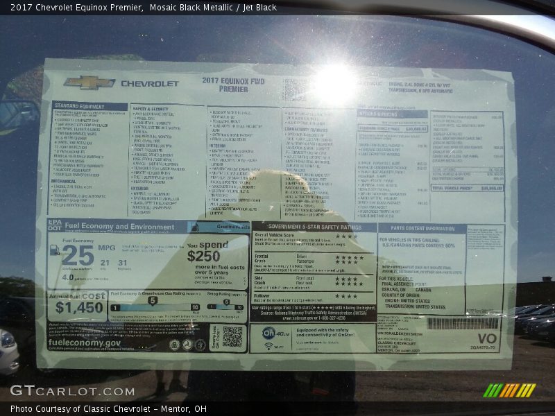  2017 Equinox Premier Window Sticker