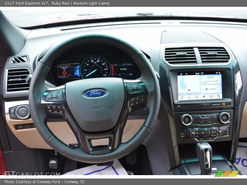Ruby Red / Medium Light Camel 2017 Ford Explorer XLT