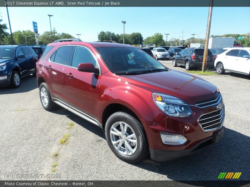 Siren Red Tintcoat / Jet Black 2017 Chevrolet Equinox LT AWD