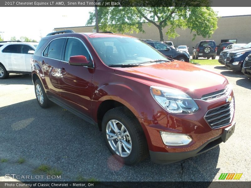 Siren Red Tintcoat / Jet Black 2017 Chevrolet Equinox LT AWD