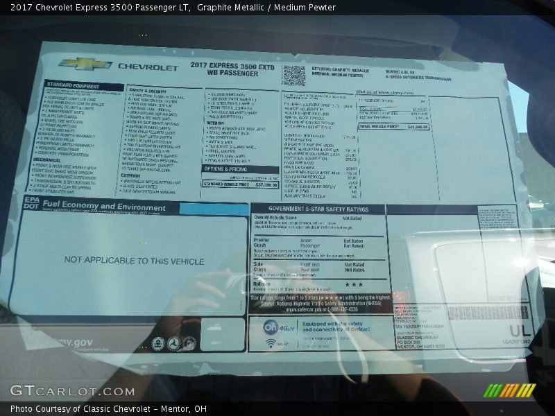  2017 Express 3500 Passenger LT Window Sticker