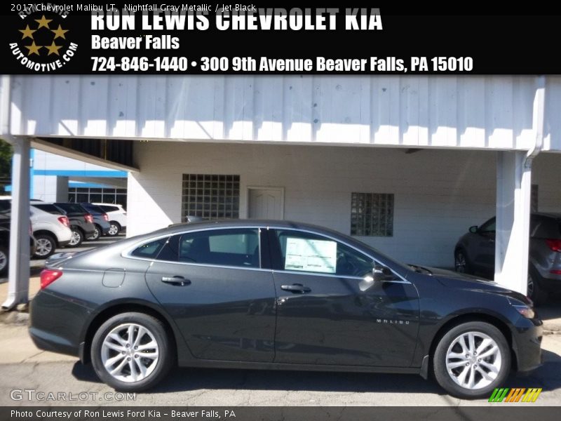 Nightfall Gray Metallic / Jet Black 2017 Chevrolet Malibu LT
