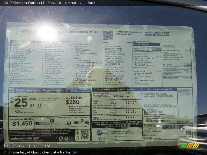 Mosaic Black Metallic / Jet Black 2017 Chevrolet Equinox LT