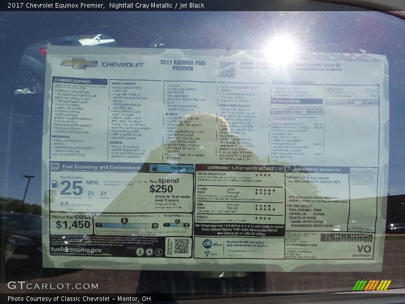 Nightfall Gray Metallic / Jet Black 2017 Chevrolet Equinox Premier