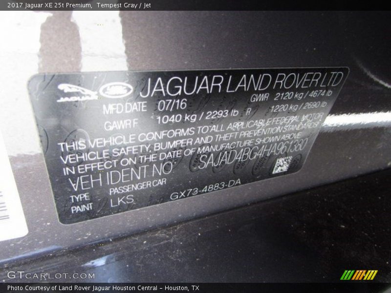 Tempest Gray / Jet 2017 Jaguar XE 25t Premium