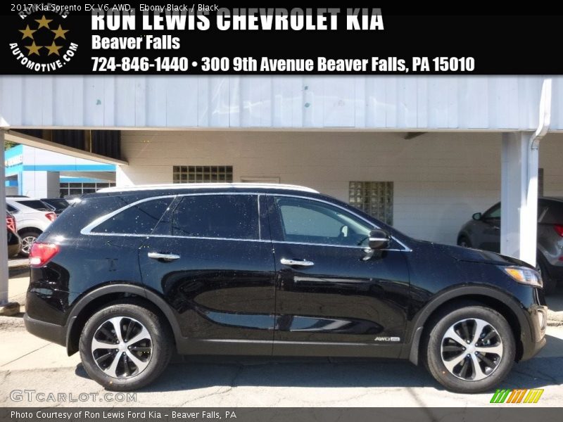 Ebony Black / Black 2017 Kia Sorento EX V6 AWD
