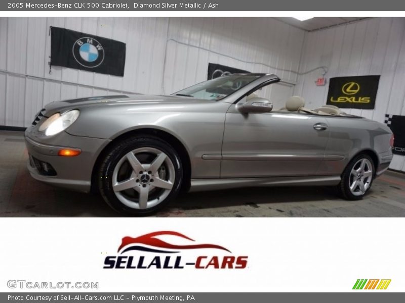 Diamond Silver Metallic / Ash 2005 Mercedes-Benz CLK 500 Cabriolet