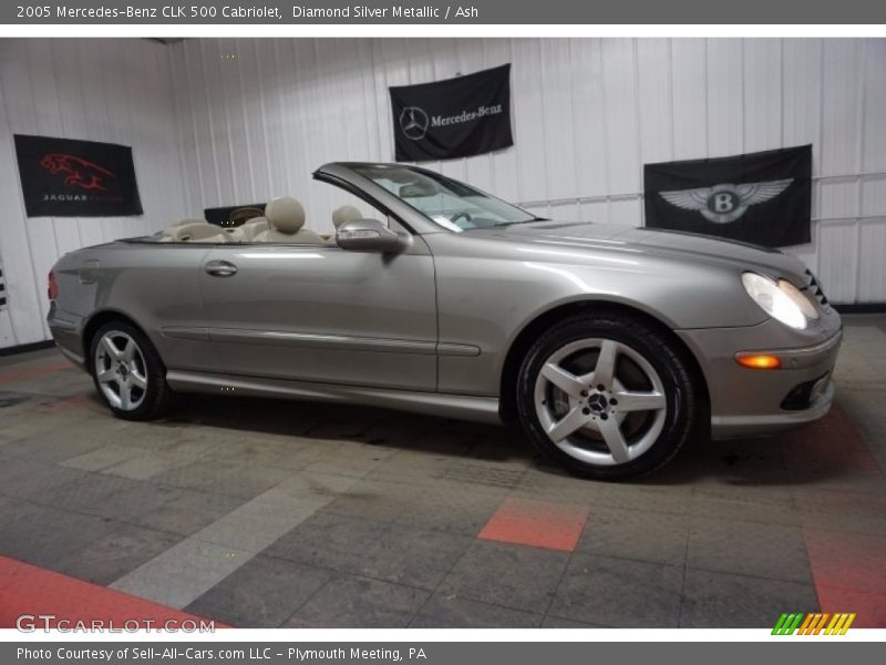 Diamond Silver Metallic / Ash 2005 Mercedes-Benz CLK 500 Cabriolet