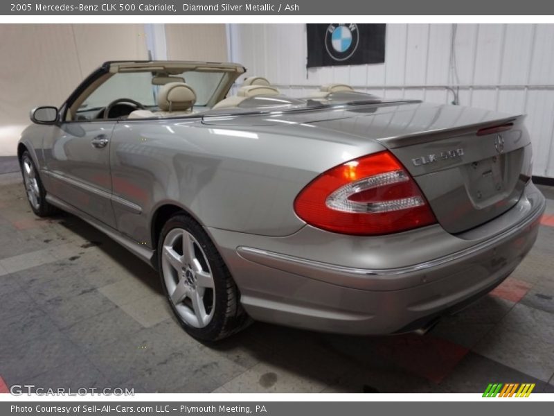 Diamond Silver Metallic / Ash 2005 Mercedes-Benz CLK 500 Cabriolet