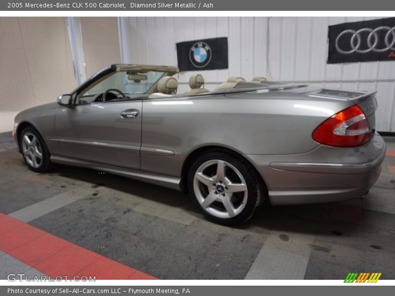 Diamond Silver Metallic / Ash 2005 Mercedes-Benz CLK 500 Cabriolet