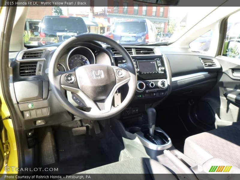 Mystic Yellow Pearl / Black 2015 Honda Fit LX