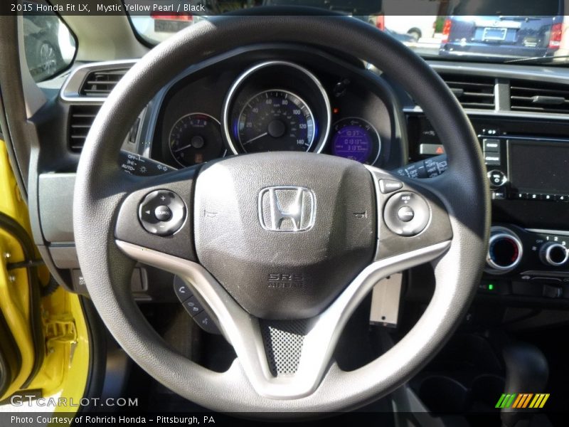Mystic Yellow Pearl / Black 2015 Honda Fit LX