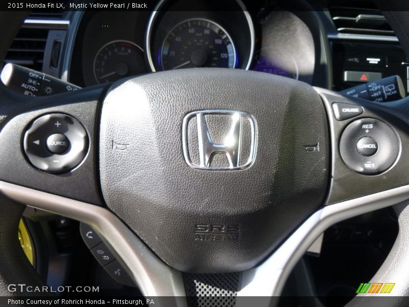 Mystic Yellow Pearl / Black 2015 Honda Fit LX