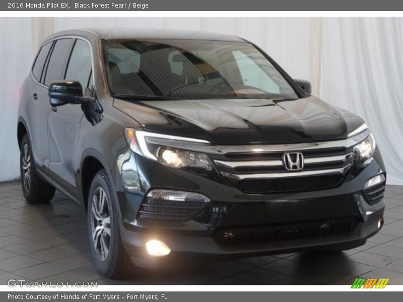 Black Forest Pearl / Beige 2016 Honda Pilot EX