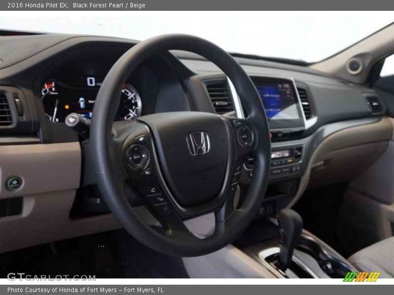 Black Forest Pearl / Beige 2016 Honda Pilot EX