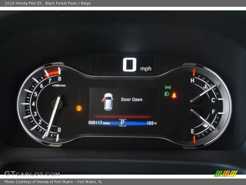 Black Forest Pearl / Beige 2016 Honda Pilot EX