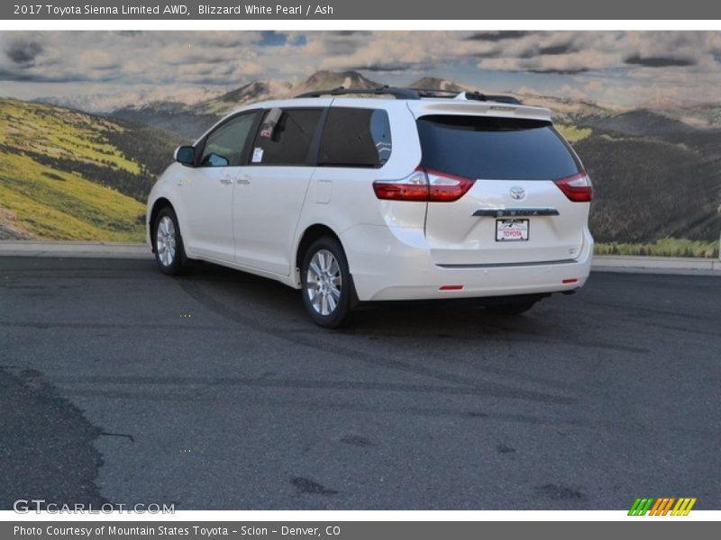 Blizzard White Pearl / Ash 2017 Toyota Sienna Limited AWD