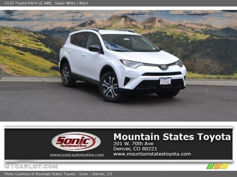 Super White / Black 2016 Toyota RAV4 LE AWD