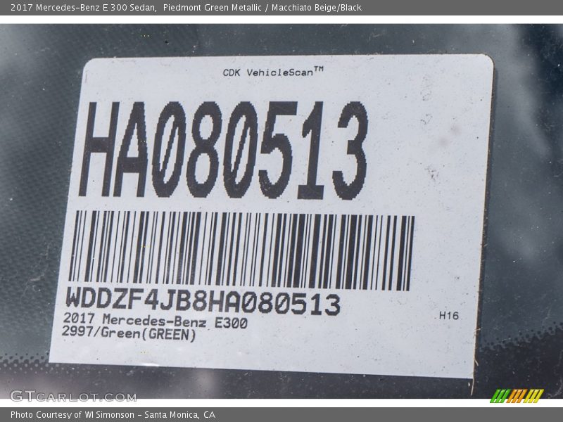 Piedmont Green Metallic / Macchiato Beige/Black 2017 Mercedes-Benz E 300 Sedan