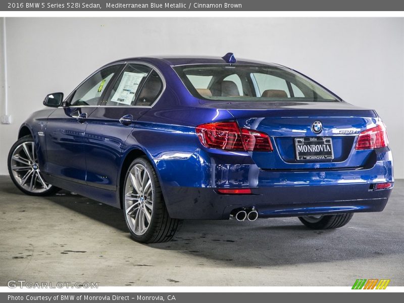 Mediterranean Blue Metallic / Cinnamon Brown 2016 BMW 5 Series 528i Sedan