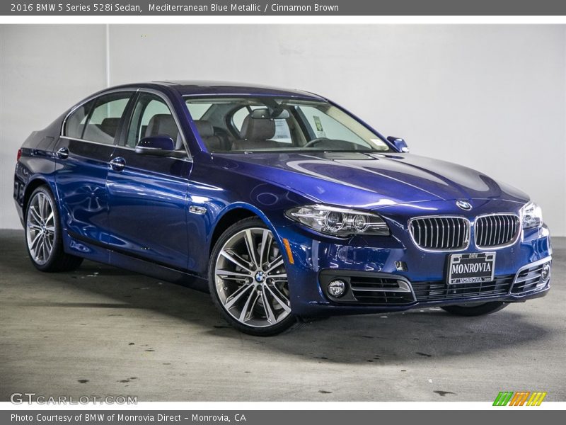 Mediterranean Blue Metallic / Cinnamon Brown 2016 BMW 5 Series 528i Sedan