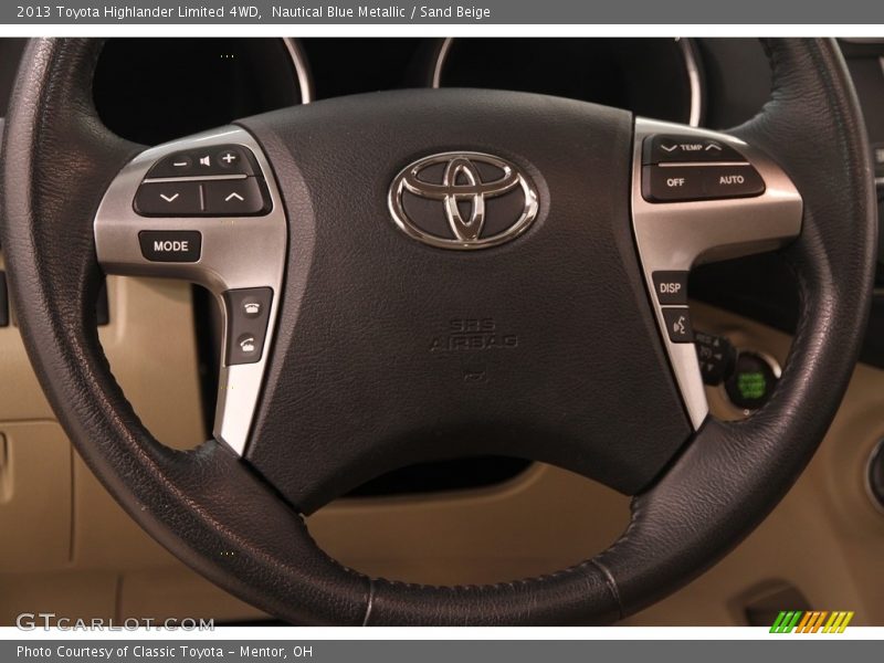 Nautical Blue Metallic / Sand Beige 2013 Toyota Highlander Limited 4WD