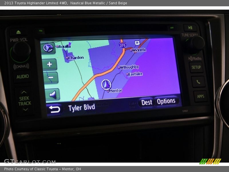 Nautical Blue Metallic / Sand Beige 2013 Toyota Highlander Limited 4WD