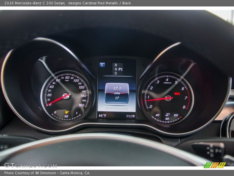 designo Cardinal Red Metallic / Black 2016 Mercedes-Benz C 300 Sedan
