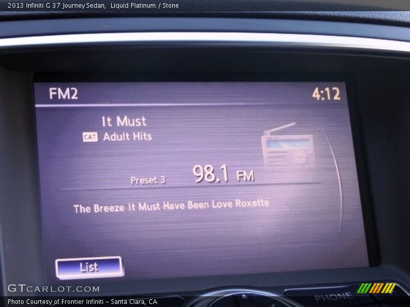 Liquid Platinum / Stone 2013 Infiniti G 37 Journey Sedan