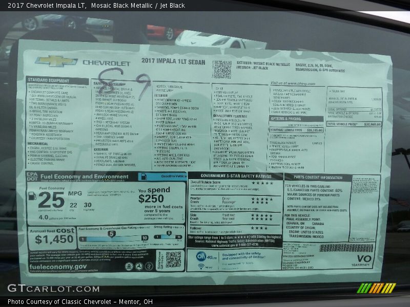  2017 Impala LT Window Sticker