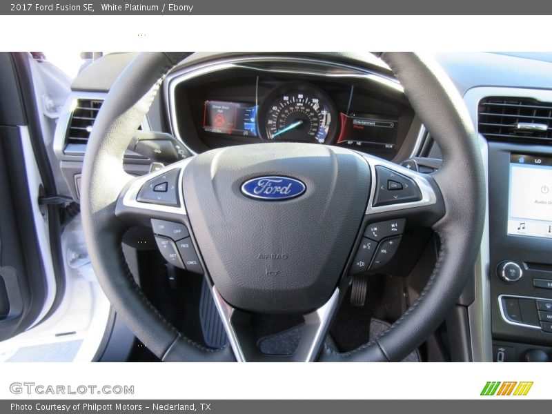 White Platinum / Ebony 2017 Ford Fusion SE
