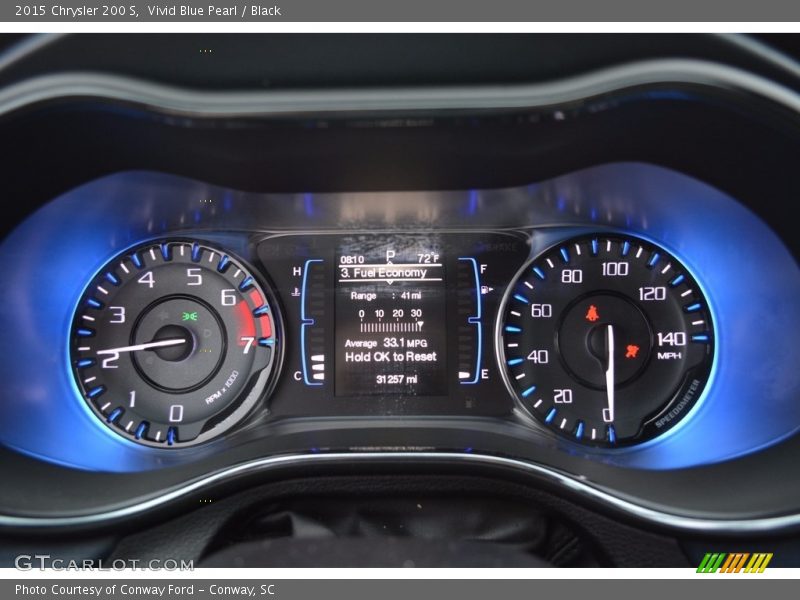 Vivid Blue Pearl / Black 2015 Chrysler 200 S