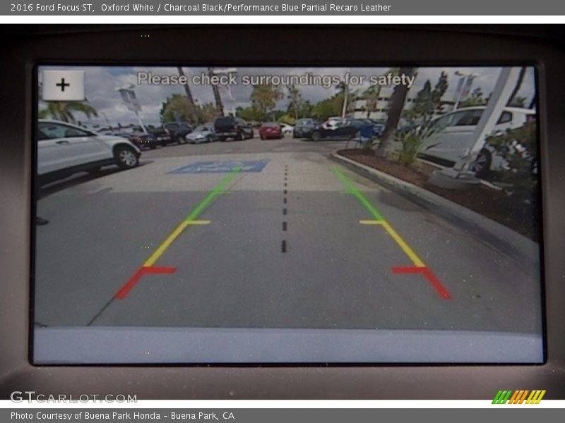 Oxford White / Charcoal Black/Performance Blue Partial Recaro Leather 2016 Ford Focus ST