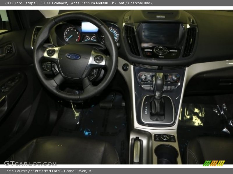 White Platinum Metallic Tri-Coat / Charcoal Black 2013 Ford Escape SEL 1.6L EcoBoost