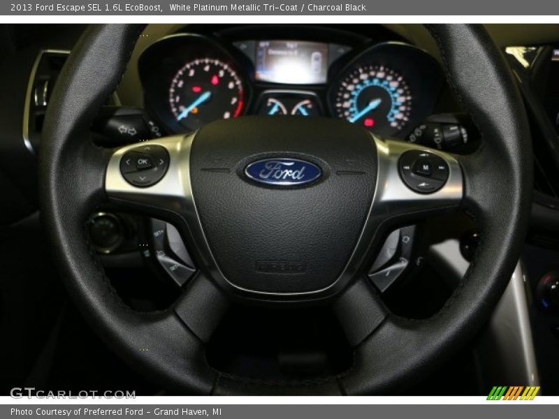 White Platinum Metallic Tri-Coat / Charcoal Black 2013 Ford Escape SEL 1.6L EcoBoost
