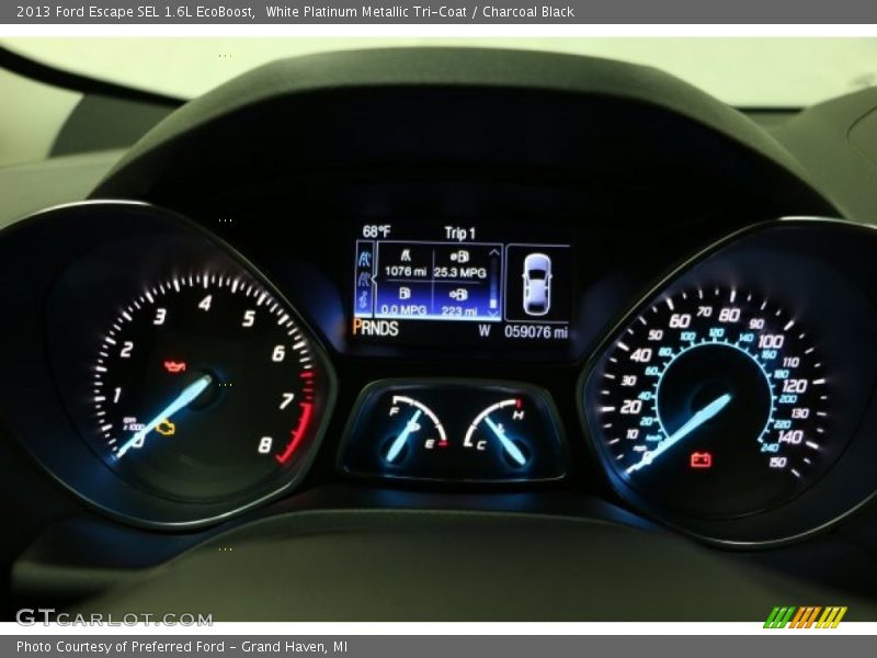 White Platinum Metallic Tri-Coat / Charcoal Black 2013 Ford Escape SEL 1.6L EcoBoost