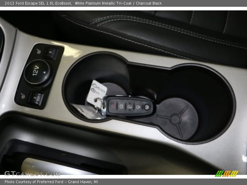 White Platinum Metallic Tri-Coat / Charcoal Black 2013 Ford Escape SEL 1.6L EcoBoost
