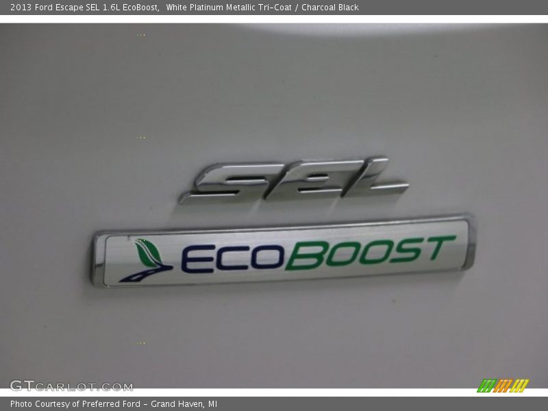 White Platinum Metallic Tri-Coat / Charcoal Black 2013 Ford Escape SEL 1.6L EcoBoost