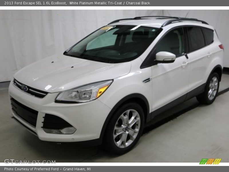 White Platinum Metallic Tri-Coat / Charcoal Black 2013 Ford Escape SEL 1.6L EcoBoost