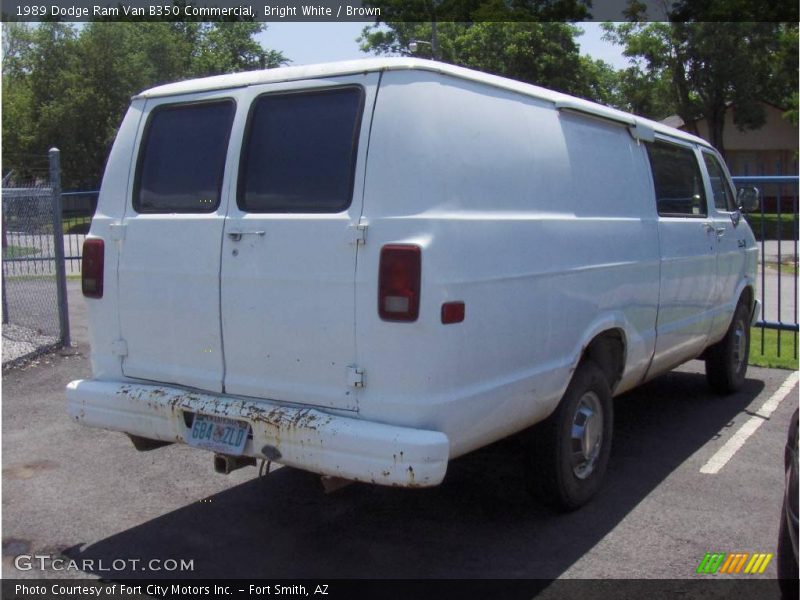 Bright White / Brown 1989 Dodge Ram Van B350 Commercial