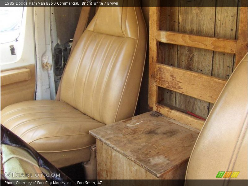 Bright White / Brown 1989 Dodge Ram Van B350 Commercial
